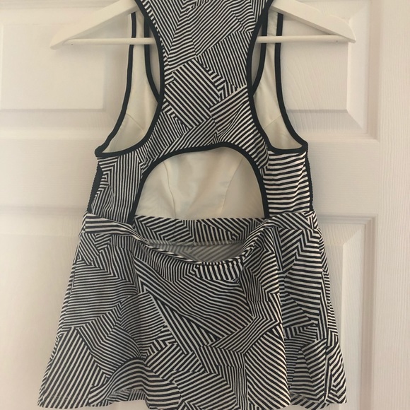 Rebecca Minkoff Abstract stripe pattern peplum racer back workout top - Picture 2 of 4